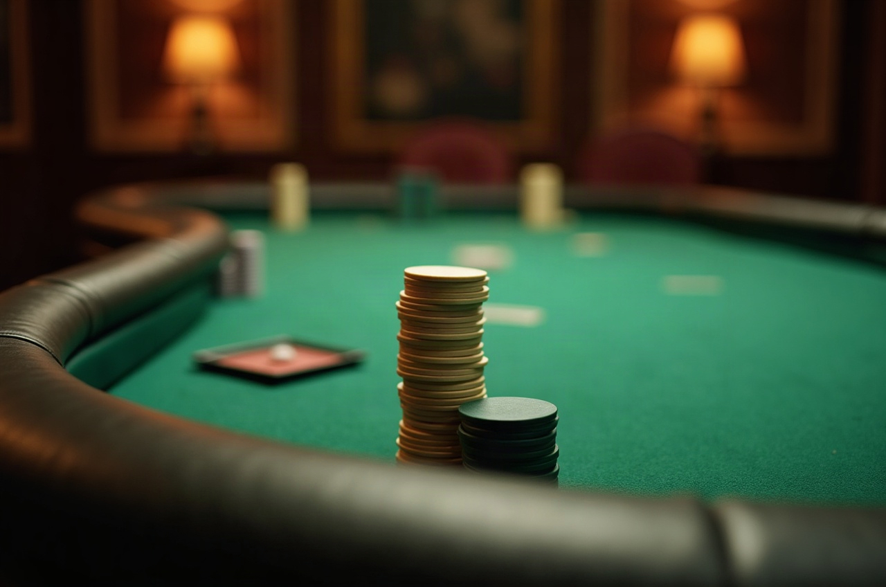A poker-style event table arranged for a corporate function