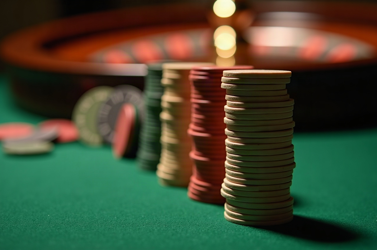 A roulette-style event table with wheel set up for a function